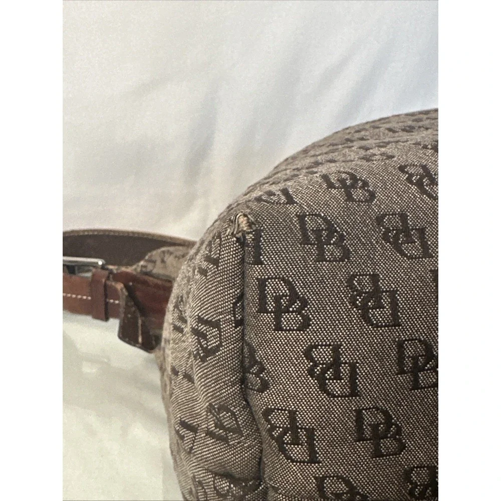 DOONEY & BOURKE Signature Monogram Hobo Canvas Bag Brown - 10